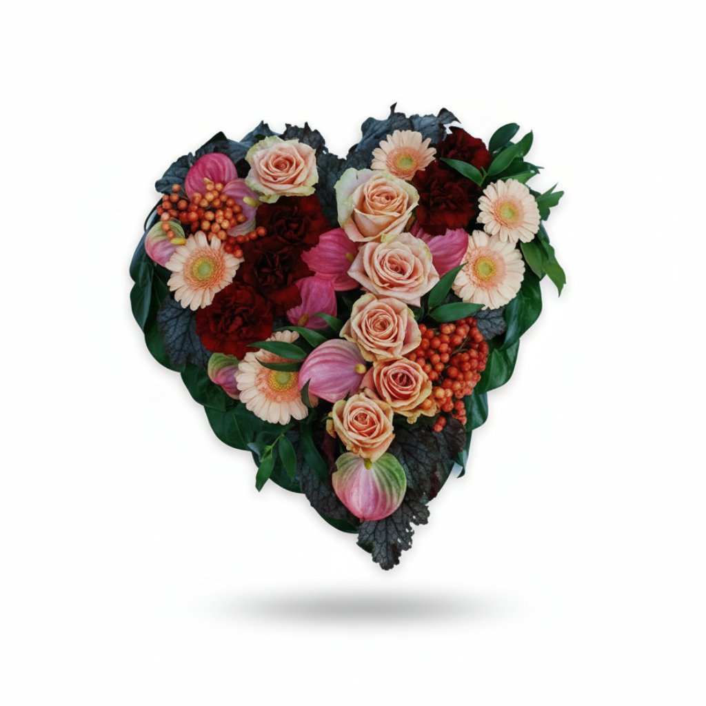 Hjerte med anthurium