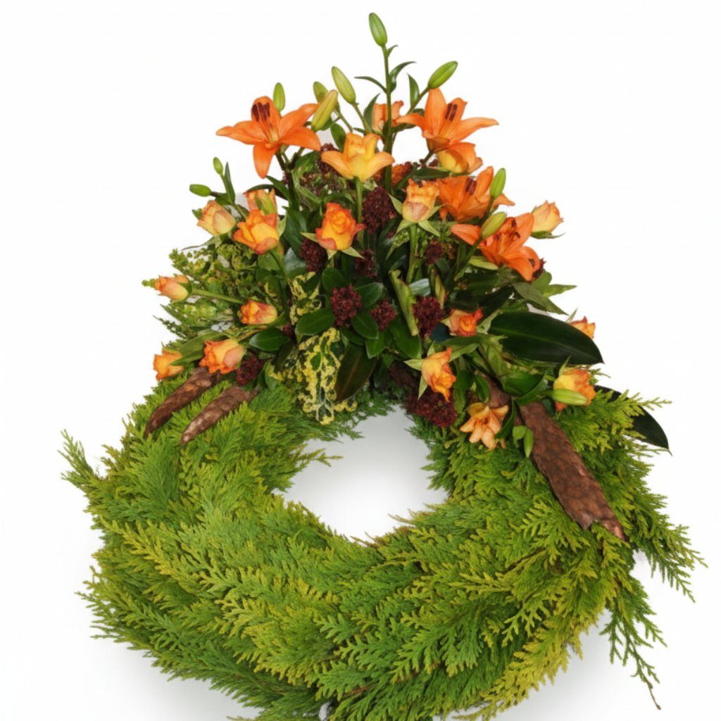 Krans i orange røde farver